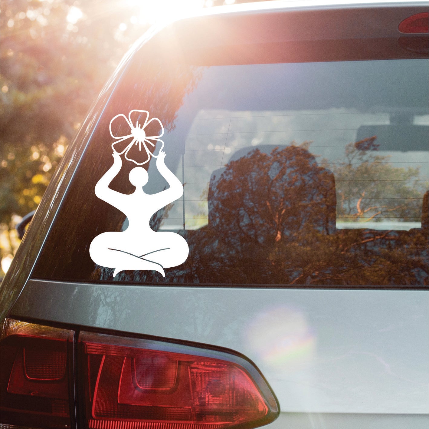 Woman Flower Vinyl Decal Sticker