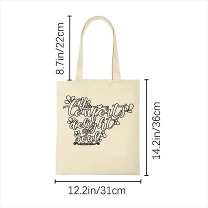 Your comforts delight my soul canvas tote bag 2