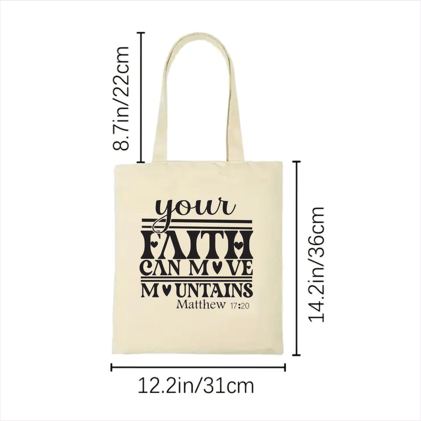 Your faith can move mountains canvas tote bag 2