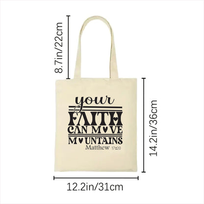 Your faith can move mountains canvas tote bag 2