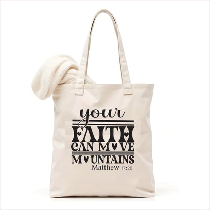 Your faith can move mountains canvas tote bag 3