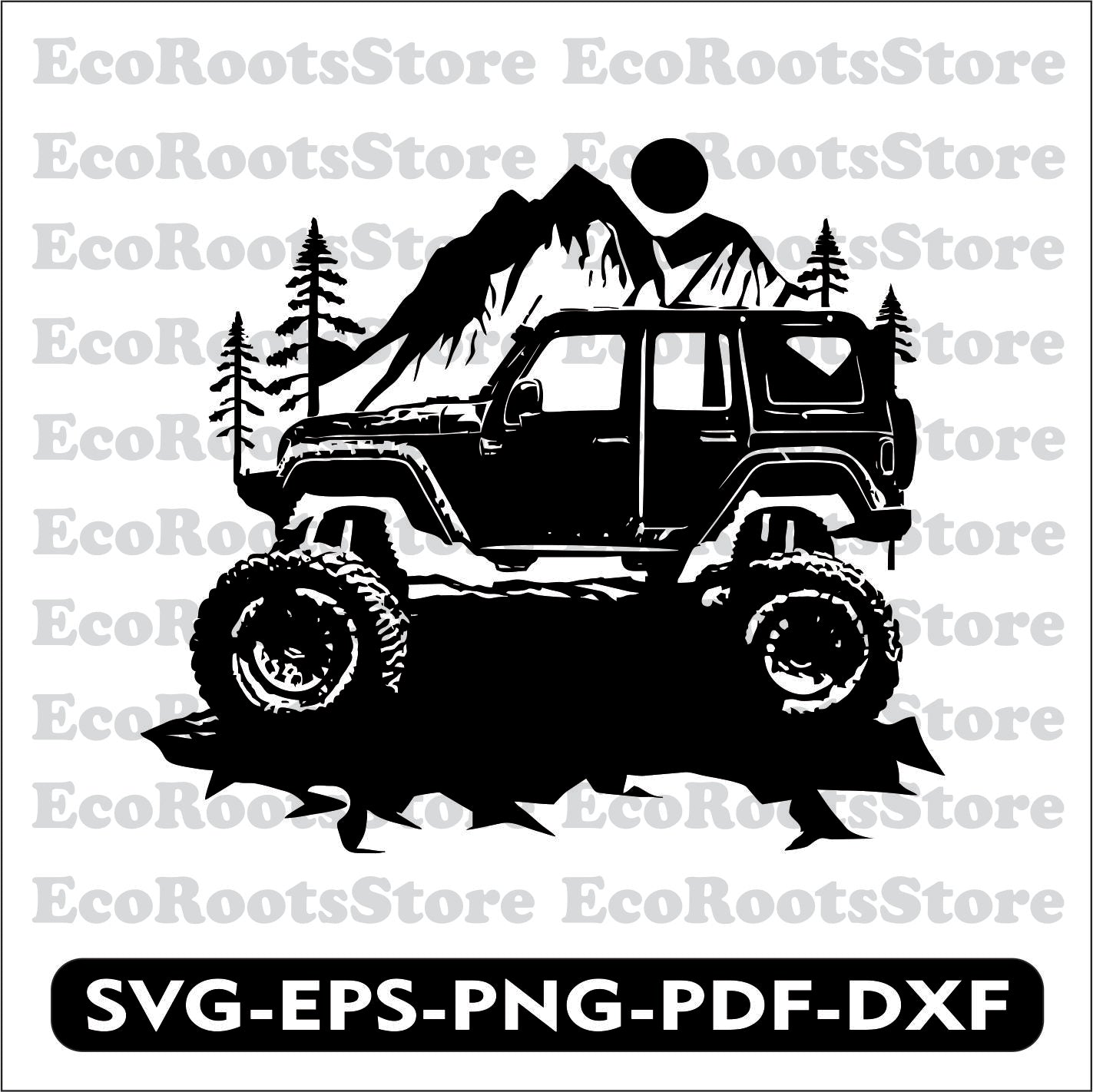 Jeep Offroad SVG EPS PNG PDF DXF Cutting File
