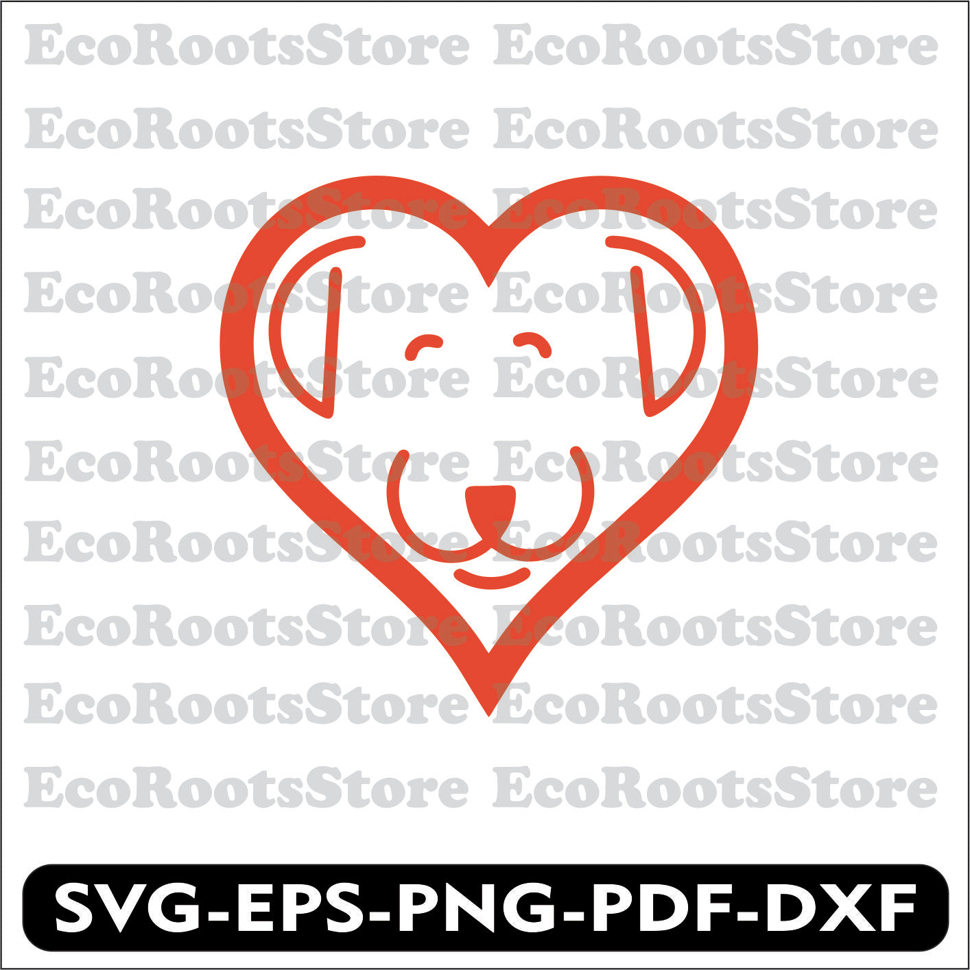 Dog Heart Happy SVG EPS PNG PDF DXF Cutting File