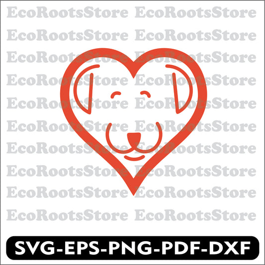 Dog Heart Happy SVG EPS PNG PDF DXF Cutting File