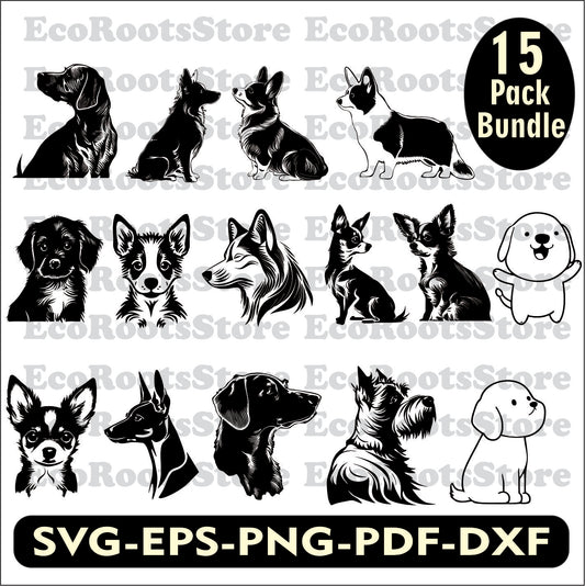 Dog Bundle Designs SVG EPS PNG PDF DXF Cutting File