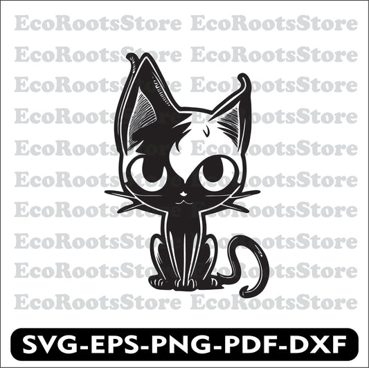 Cat Gothic SVG EPS PNG PDF DXF Cutting File