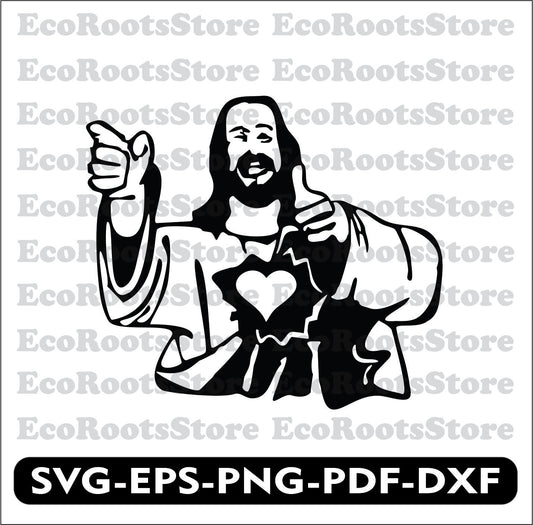 Jesus Thumbs Up SVG EPS PNG PDF DXF Cutting File