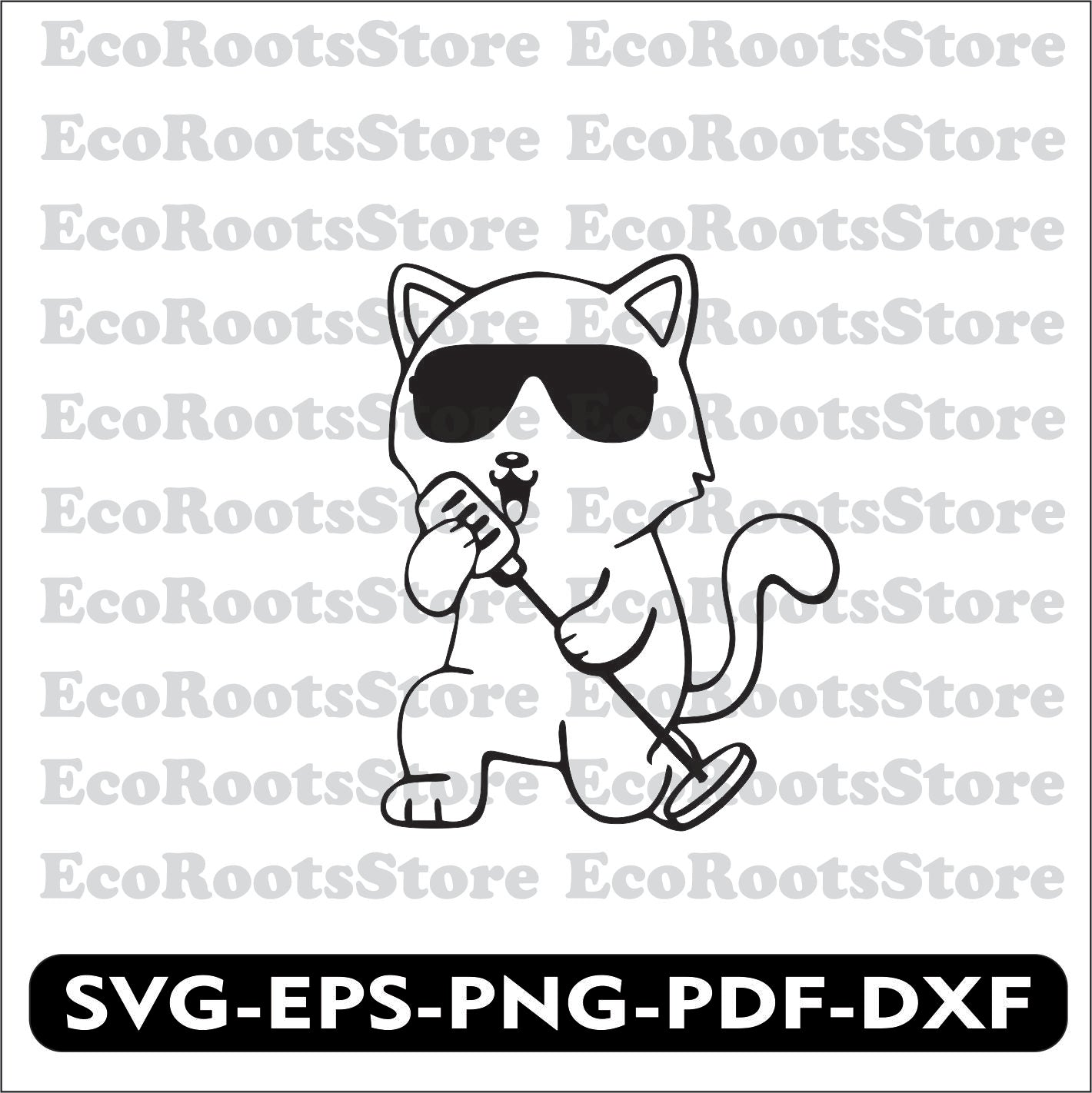 Cat Singer SVG EPS PNG PDF DXF Cutting File