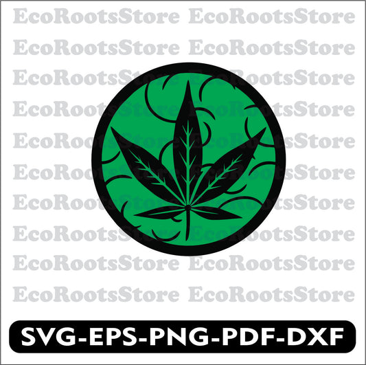 Cannabis Leaf SVG EPS PNG PDF DXF Cutting File