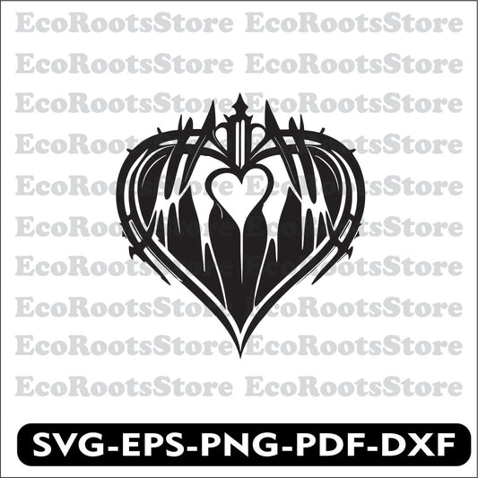 Heart Gothic SVG EPS PNG PDF DXF Cutting File