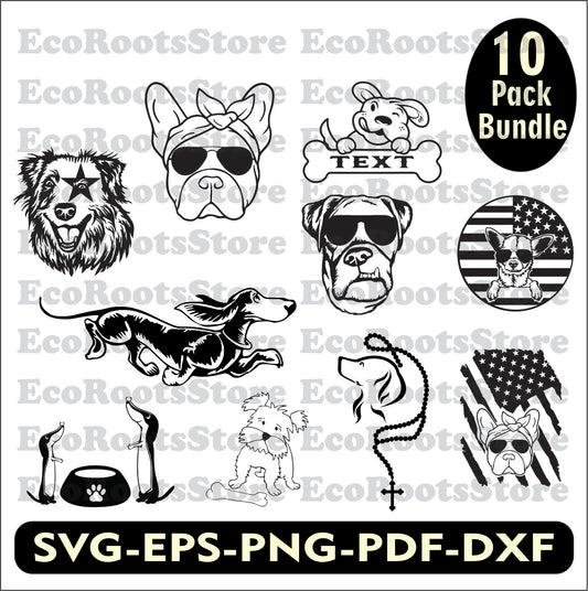 Dog Bundle Designs SVG EPS PNG PDF DXF Cutting File