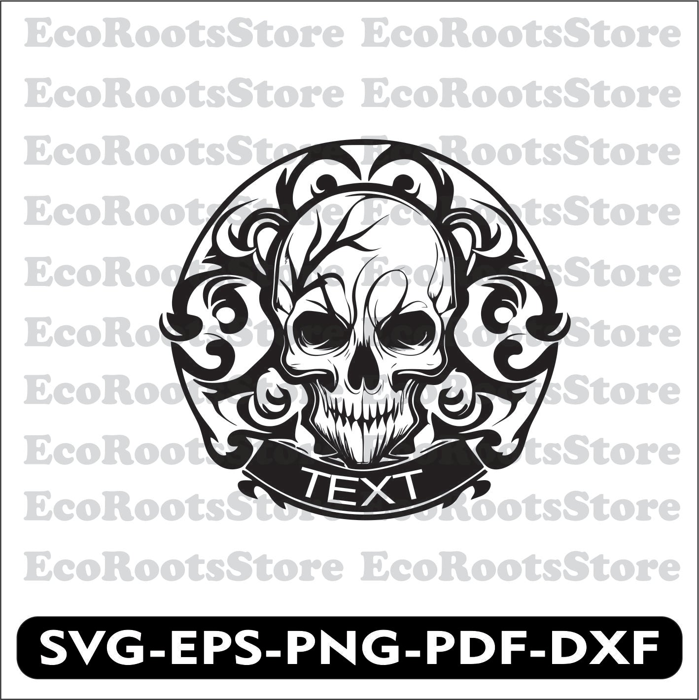 Skull Gothic SVG EPS PNG PDF DXF Cutting File