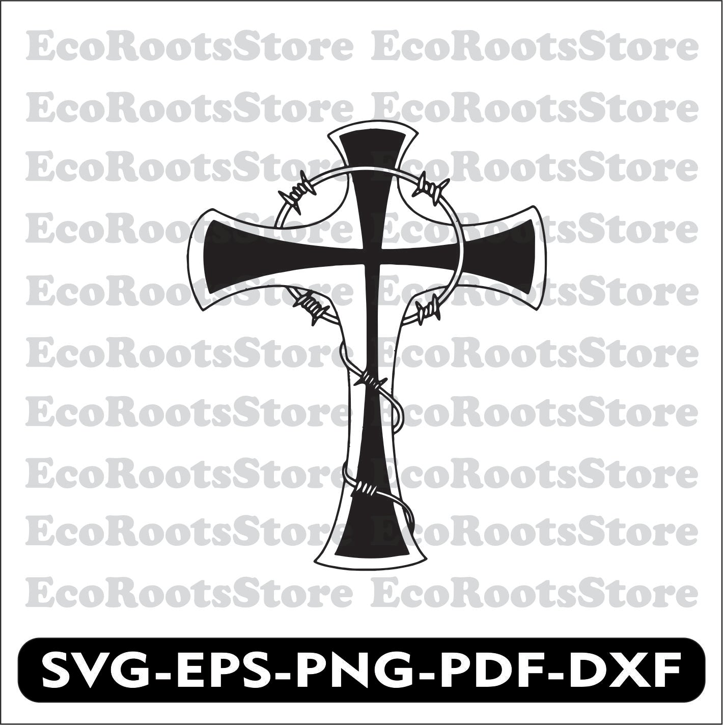 Cross SVG EPS PNG PDF DXF Cutting File – EcoRootStore