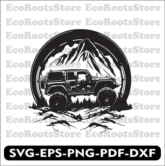 Offroad Mountain SVG EPS PNG PDF DXF Cutting File