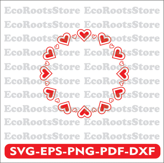 Heart Wreath SVG EPS PNG PDF DXF Cutting File