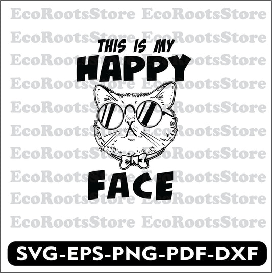 This is my Happy Face SVG EPS PNG PDF DXF Cutting File