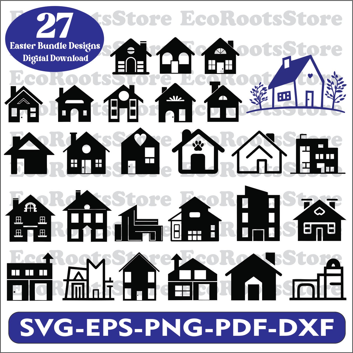 House Bundle SVG EPS PNG PDF DXF Cutting File