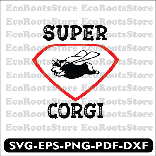 Super Corgi Dog SVG EPS PNG PDF DXF Cutting File