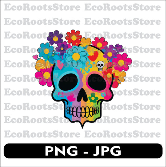 Skull PNG JPG Sublimation File