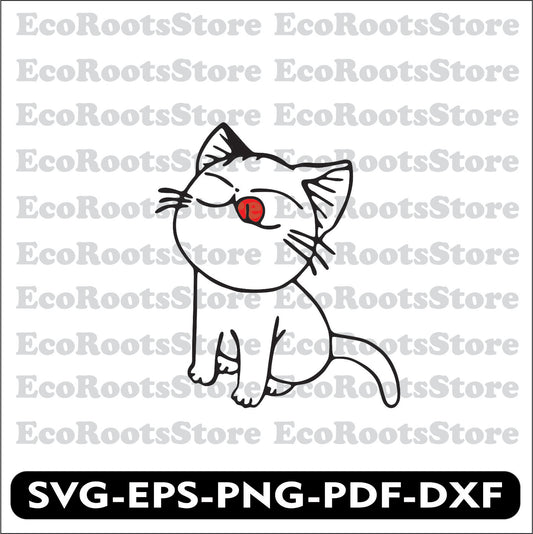 Cat Yummy SVG EPS PNG PDF DXF Cutting File