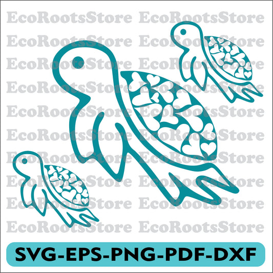 Turtles SVG EPS PNG PDF DXF Cutting File