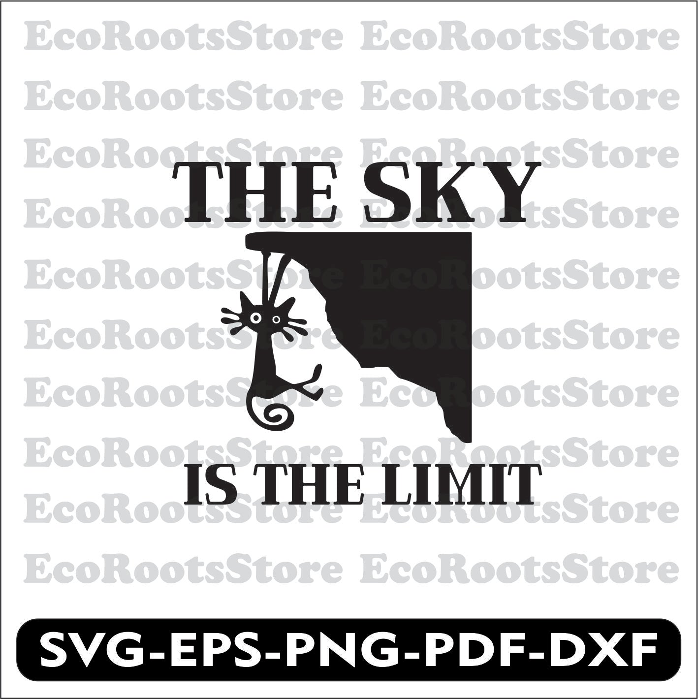 Cat The Sky is the Limit SVG EPS PNG PDF DXF Cutting File