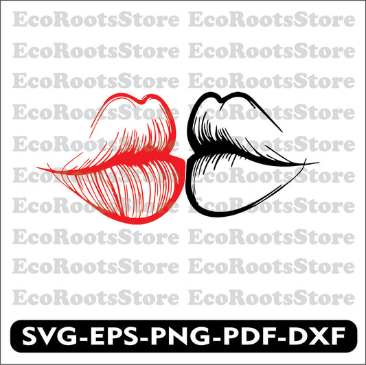 Lips SVG EPS PNG PDF DXF Cutting File