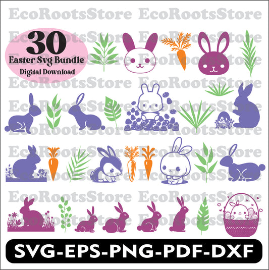 Easter Bundle Designs SVG EPS PNG PDF DXF Cutting File