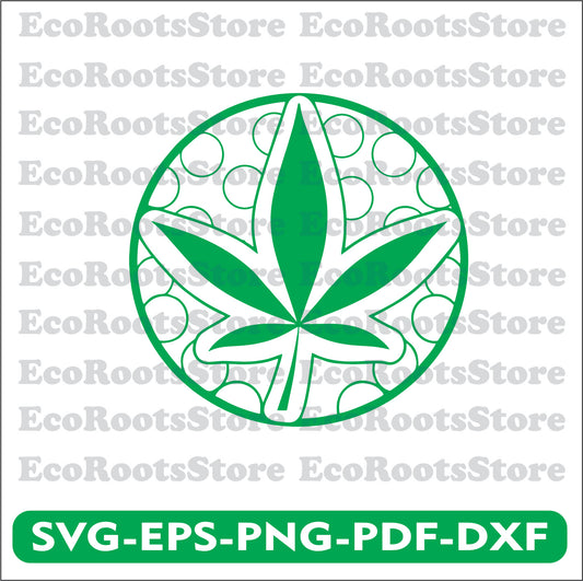 Leaf Marijuana SVG EPS PNG PDF DXF Cutting File