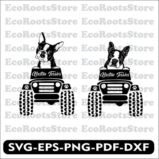 Boston Terrier Dog SVG EPS PNG PDF DXF Cutting File