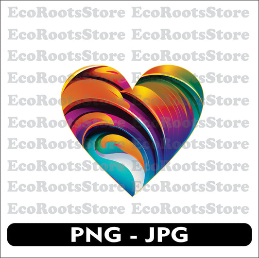 Heart PNG JPG Sublimation File