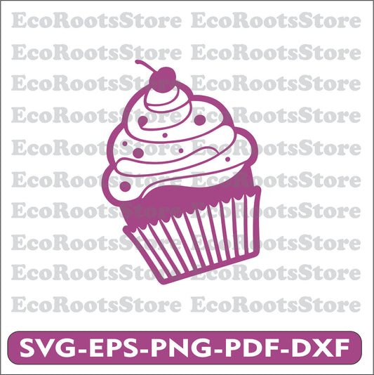 Cupcake SVG EPS PNG PDF DXF Cutting File