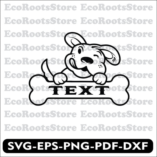 Dog Bone Text SVG EPS PNG PDF DXF Cutting File
