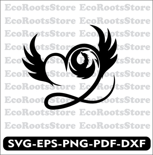 Dragon Heart Baby SVG EPS PNG PDF DXF Cutting File