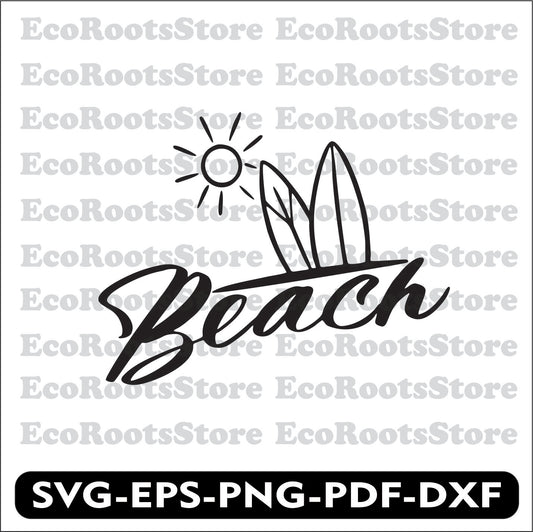 Beach Sun Surf SVG EPS PNG PDF DXF Cutting File